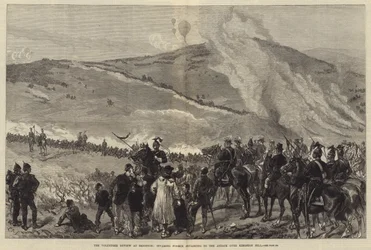 The Volunteer Review at Brighton, Invading Force advancing to the Attack over Kingston Hill